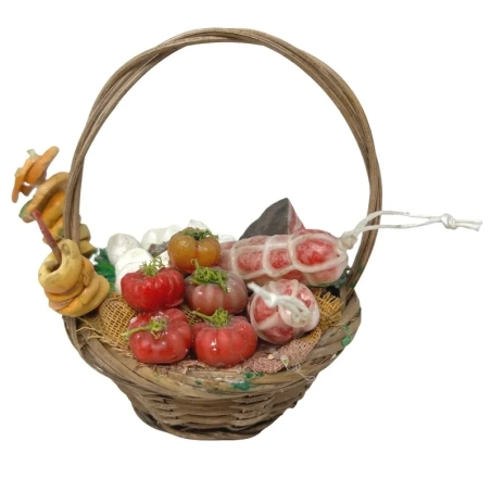 Cesto con frutta in cera per pastori da 18 a 30 cm