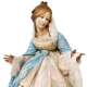 Madonna con occhi in vetro e vestiti in stoffa e arti in legno 35 cm