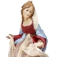 Madonna con occhi in vetro, vestiti in stoffa e arti in legno 35 cm