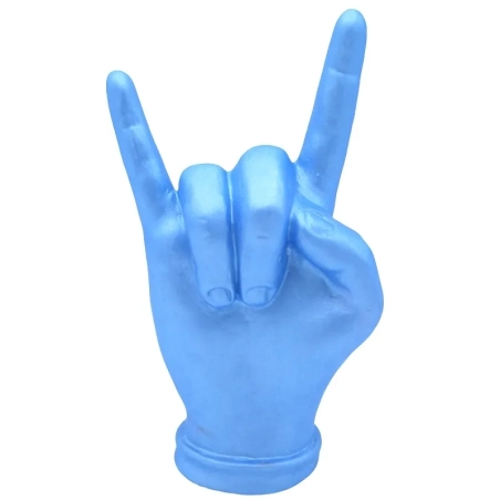 Corna mano azzurro galaxy in ceramica 16 cm