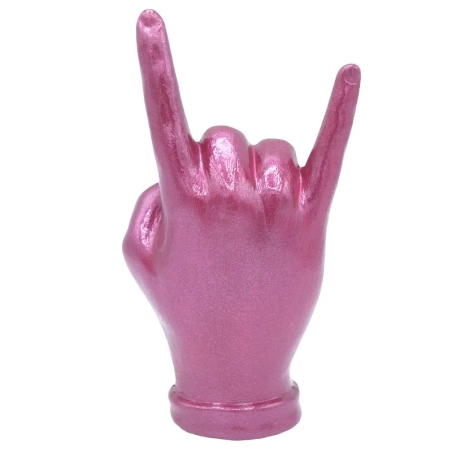 Corna mano rosso metalizzato in ceramica 16 cm