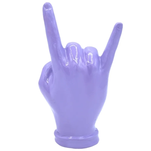 Corna mano viola in ceramica 16 cm