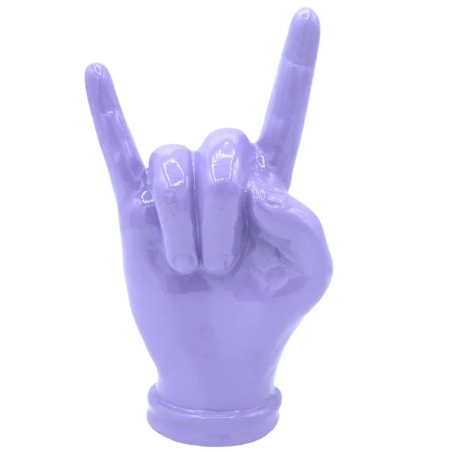 Corna mano viola in ceramica 16 cm