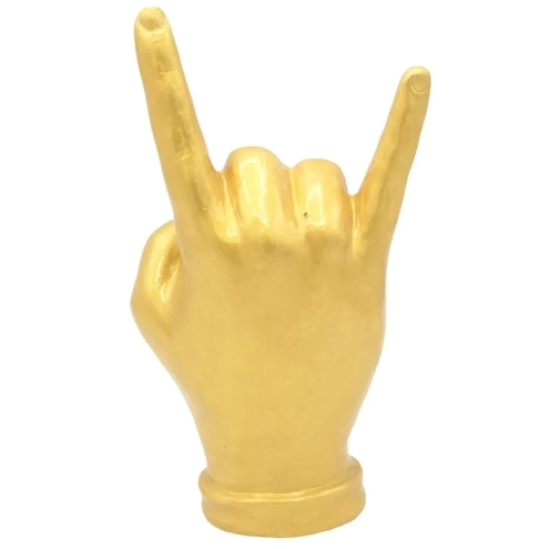 Corna mano oro in ceramica 16 cm