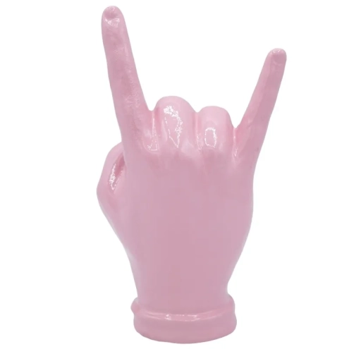 Corna mano rosa in ceramica 16 cm