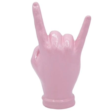 Corna mano rosa in ceramica 16 cm