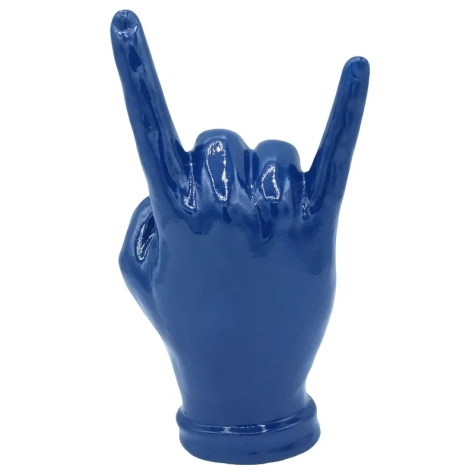 Corna mano blu in ceramica 16 cm 2
