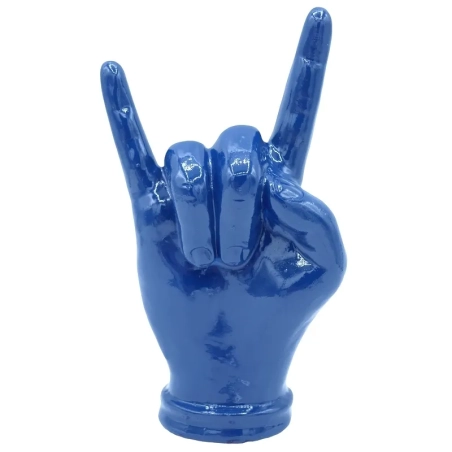 Corna mano blu in ceramica 16 cm