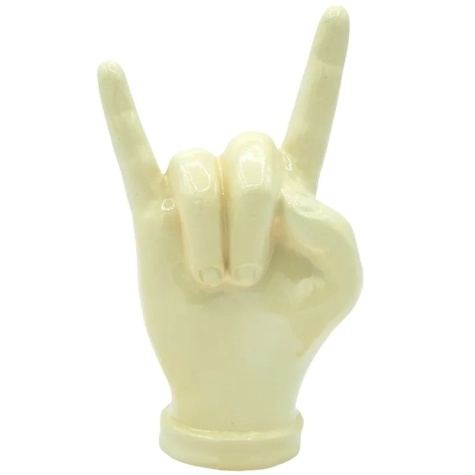 Corna mano beige in ceramica 16 cm
