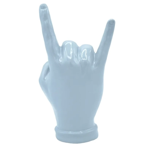 Corna mano grigio argento in ceramica 16 cm
