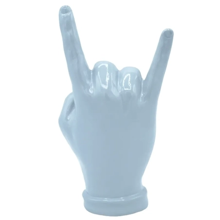 Corna mano grigio argento in ceramica 16 cm