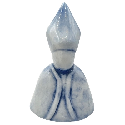 Busto San Gennaro blu antico in ceramica 12 cm