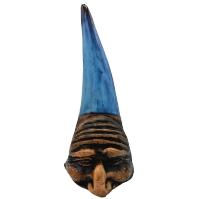 Corno napoletano di pulcinella azzurro in ceramica 12 cm