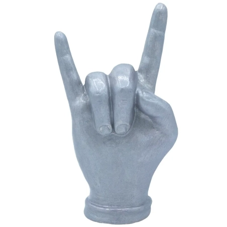 Corna mano argento in ceramica 16 cm