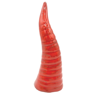 Corno in ceramica rosso stringato 12 cm