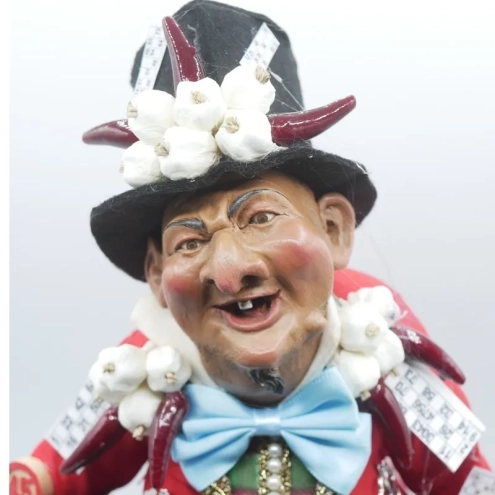 Gobbo napoletano con occhi in vetro 35 cm