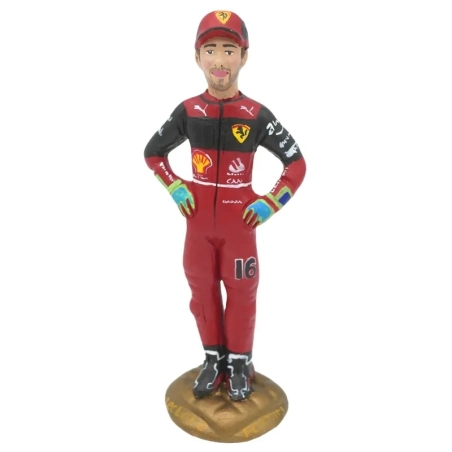Statuetta Charles Leclerc Ferrari in terracotta 17 cm