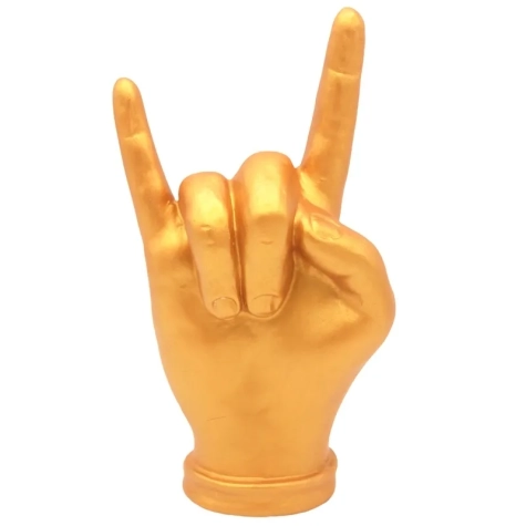 Corna mano oro antico in ceramica 16 cm