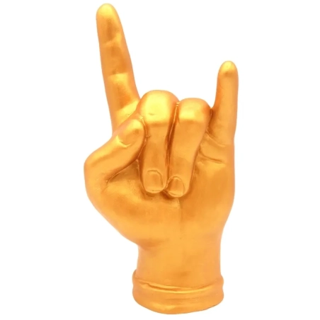 Corna mano oro antico in ceramica 21 cm