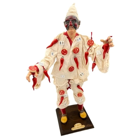 Pulcinella stile 700 con corni portafortuna 40 cm