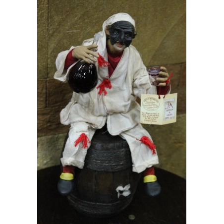 pulcinella in terracotta vestito stoffe presepe