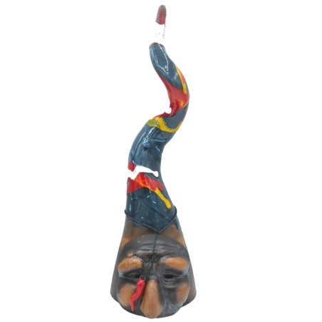 Maschera di pulcinella su corno multicolore 31 cm