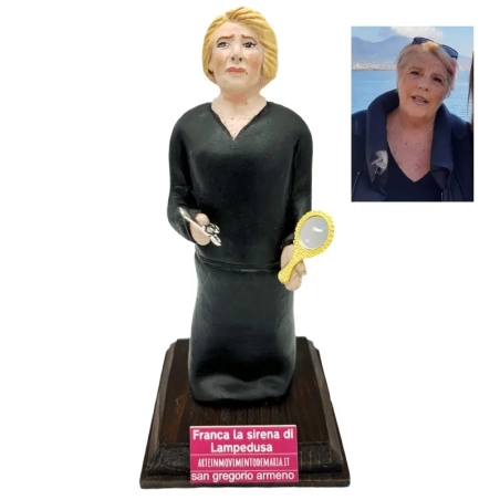 Statuina con il tuo volto da 15 cm su piedistallo e con etichetta
