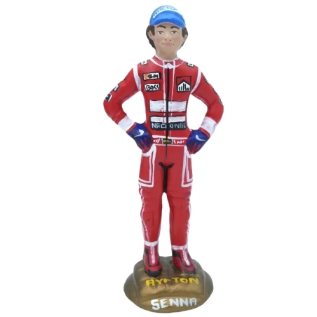 Statuetta Ayrton Senna in terracotta 17 cm