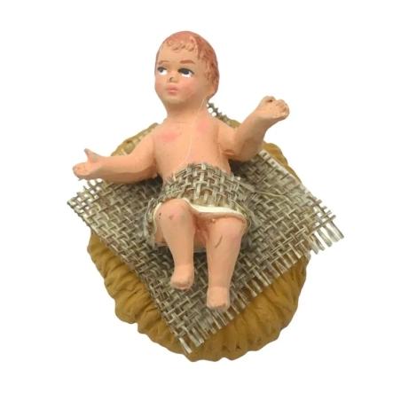 Gesù bambino vestito in stoffa 7 cm