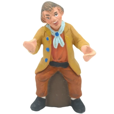 Uomo seduto in terracotta 10 cm