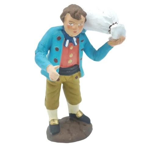 Uomo che trasporta sacchi in terracotta 10 cm