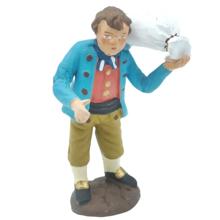 Uomo che trasporta sacchi in terracotta 10 cm