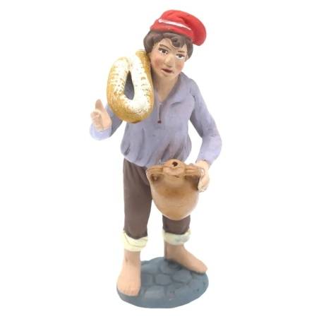 Pescatore con rete in terracotta 7 cm