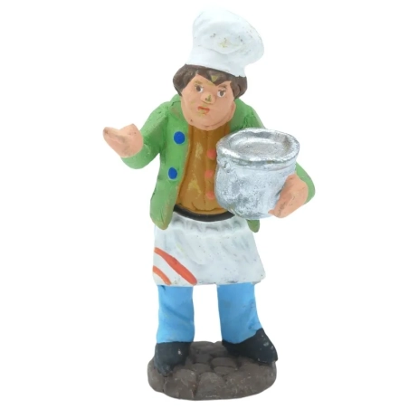 Cuoco Chef con pentola in terracotta 7 cm