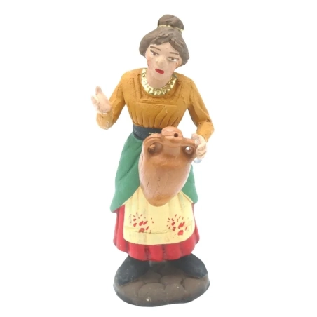 Donna che trasporta acqua in terracotta 7 cm