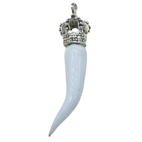 Corno Ciondolo bianco in ceramica 4 cm