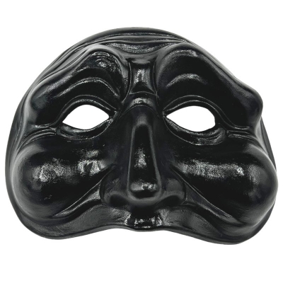 Maschera di Pulcinella nero in ceramica 21 cm
