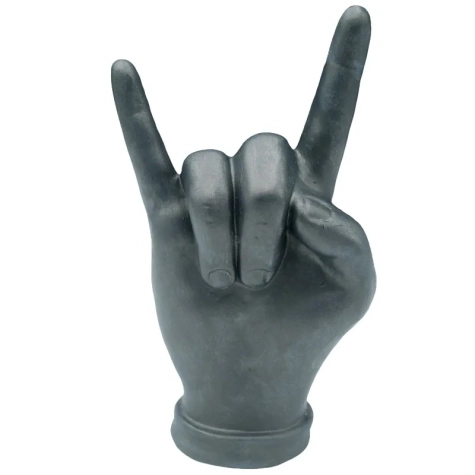 Corna mano grigio satinato in ceramica 16 cm