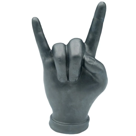Corna mano grigio satinato in ceramica 16 cm