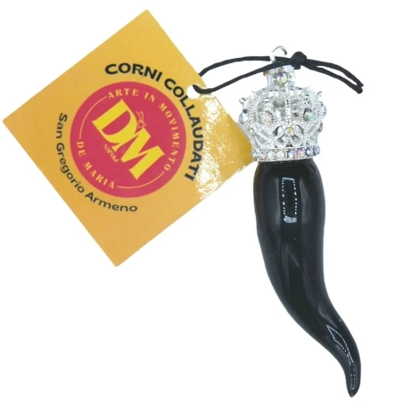 Corno luxury nero in ceramica 7 cm