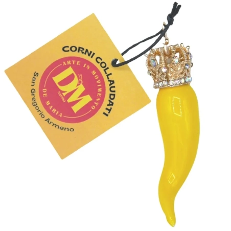 Corno luxury giallo in ceramica 7 cm