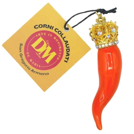 Corno luxury arancione in ceramica 7 cm
