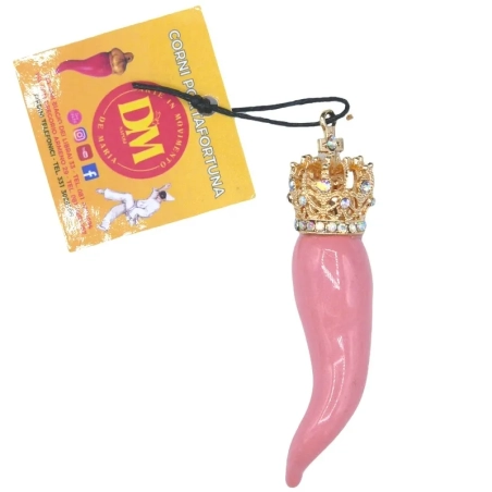 Corno luxury rosa ceramica in scatola regalo 7 cm