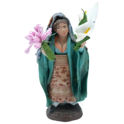 Fioraia vestita in stoffa 10 cm
