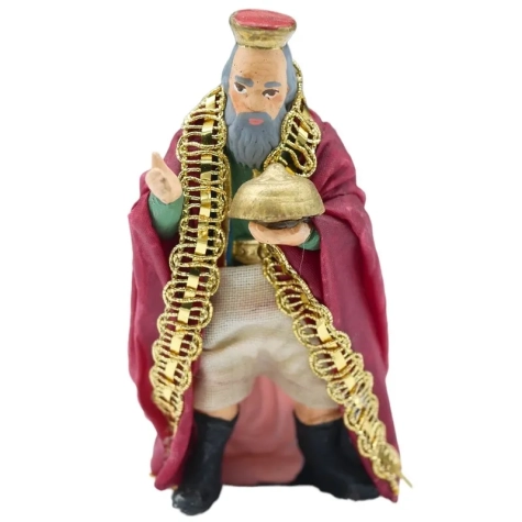 Re Magio con oro vestito in stoffa 10 cm