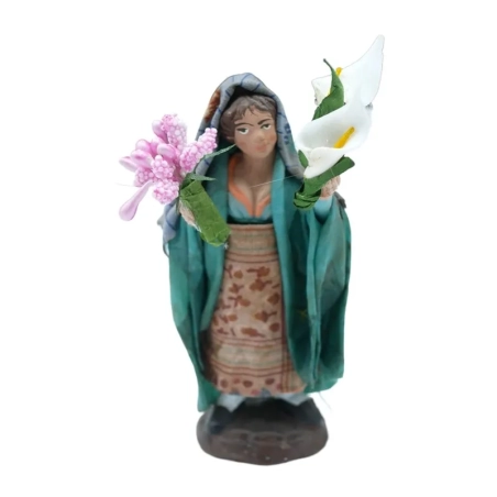 Fioraia vestita in stoffa 7 cm