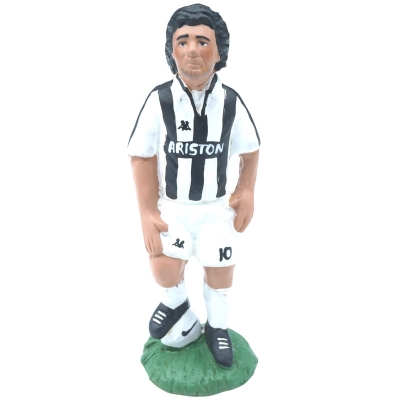 Statuetta Platini Juventus in terracotta 17 cm