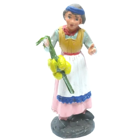 Donna con ceppo di limoni in terracotta 10 cm