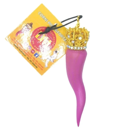 Corno luxury fucsia in ceramica 8 cm in scatola regalo