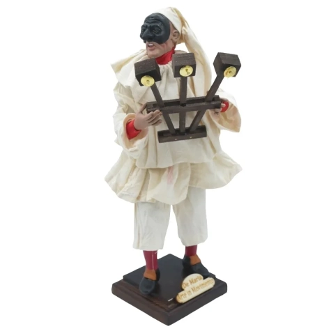 Pulcinella stile 700 con triccaballacche ed occhi in vetro 25 cm